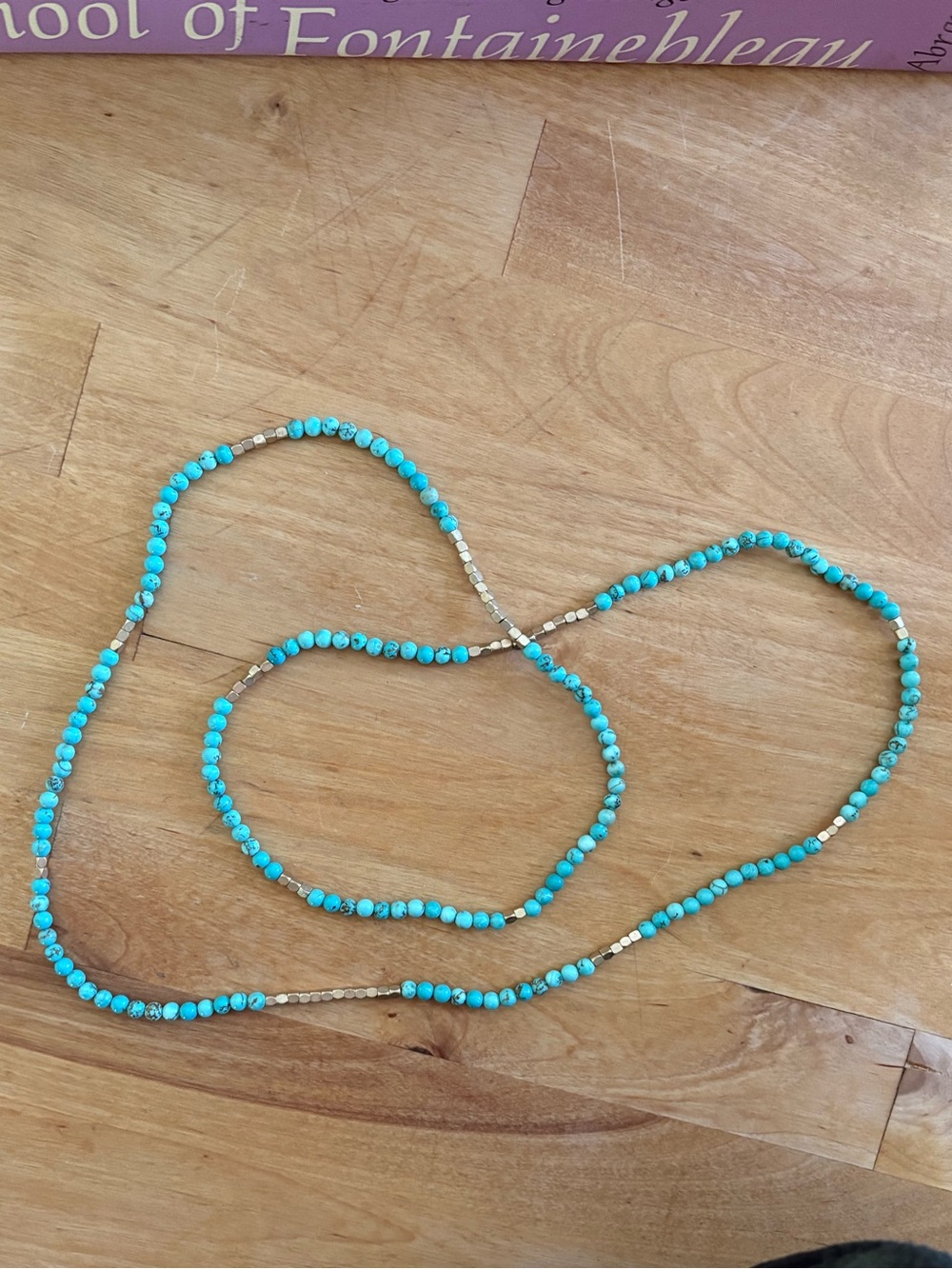 Scout Toned Turquoise and Gold Beaded Necklace